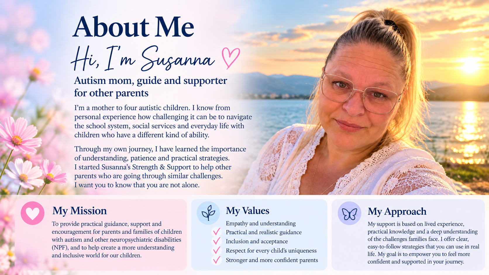 About Me — Hi, I’m Susanna. I’m a mother to four autistic children. My Mission, My Values, and My Approach.